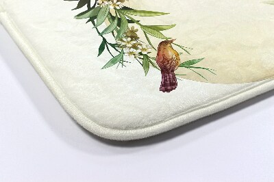 Dywanik łazienkowy antypoślizgowy Kompozycja Kwiaty Ptaki