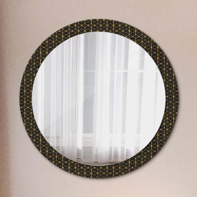 Lustro z nadrukiem dekoracyjne okrągłe Geometria sześciokątna