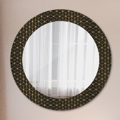 Lustro z nadrukiem dekoracyjne okrągłe Geometria sześciokątna