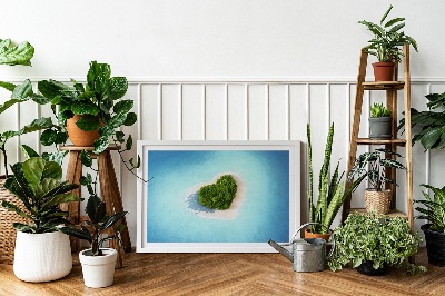 Obraz z mchu Wyspa w kształcie serca