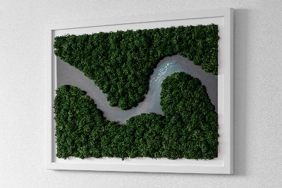 Obraz z mchu Rzeka w puszczy
