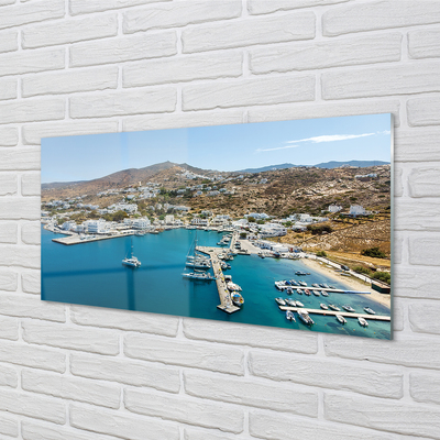 Panel Szklany Grecja Wybrzeże góry miasto
