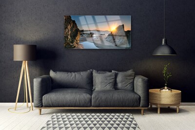 Obraz Akrylowy Skała Plaża Słońce Krajobraz