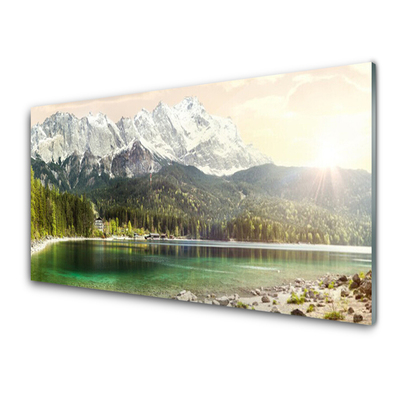 Panel Szklany Góry Las Jezioro Krajobraz