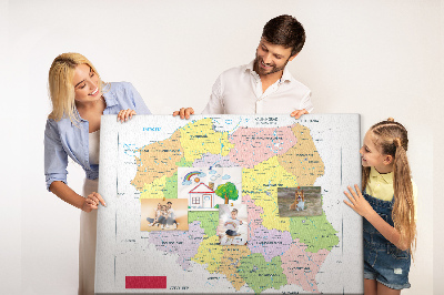 Tablica korkowa dla dzieci Mapa Polski