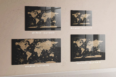 Tablica magnetyczna dla dzieci Vintage mapa świata
