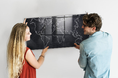 Tablica magnetyczna dla dzieci Obrys mapy świata