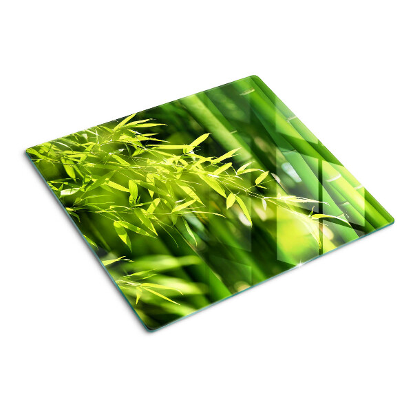 Szklana deska do krojenia Bamboo leaves and green foliage