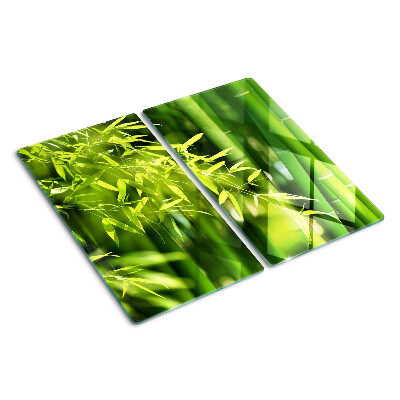 Szklana deska do krojenia Bamboo leaves and green foliage