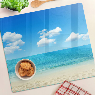 Szklana deska kuchenna Plaża z błękitnym niebem