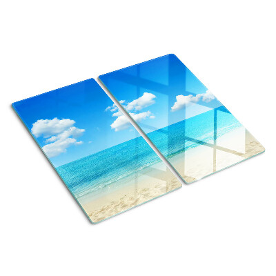 Szklana deska kuchenna Plaża z błękitnym niebem