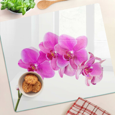 Szklana deska do krojenia Orchidee w odcieniach różu