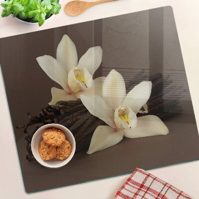Deska kuchenna szklana Orchidee i laski wanilii
