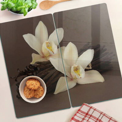 Deska kuchenna szklana Orchidee i laski wanilii