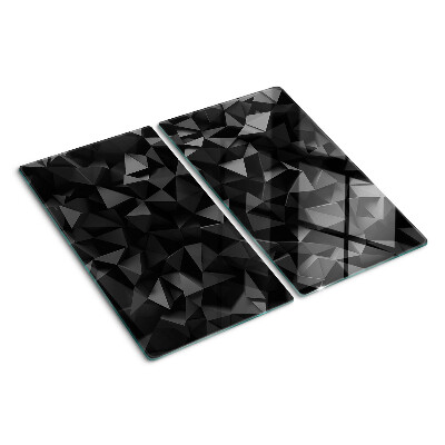 Szklana deska kuchenna Geometria wielokątów w odcieniach czerni