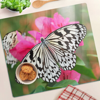 Deska kuchenna szklana Motyl na kwiatach