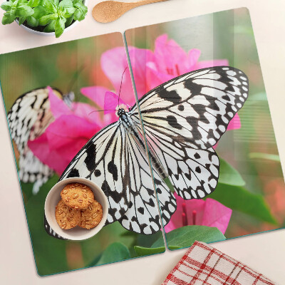 Deska kuchenna szklana Motyl na kwiatach