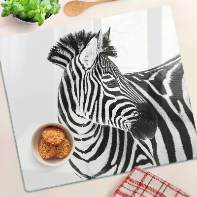 Szklana deska do krojenia Zebra w czarno-białych paskach