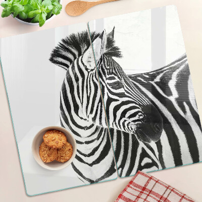 Szklana deska do krojenia Zebra w czarno-białych paskach