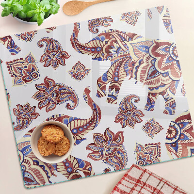 Deska kuchenna szklana Motyw paisley z kwiatami