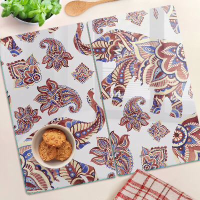 Deska kuchenna szklana Motyw paisley z kwiatami