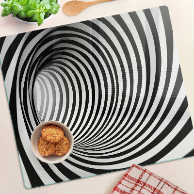 Szklana deska do krojenia Wzór spirali w odcieniach czerni i bieli