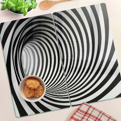 Szklana deska do krojenia Wzór spirali w odcieniach czerni i bieli