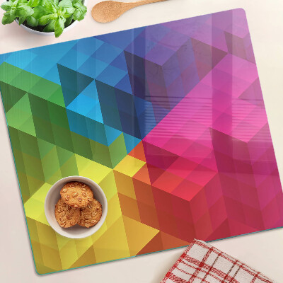 Szklana deska do krojenia Kolorowa geometria w trójkątach