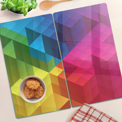 Szklana deska do krojenia Kolorowa geometria w trójkątach
