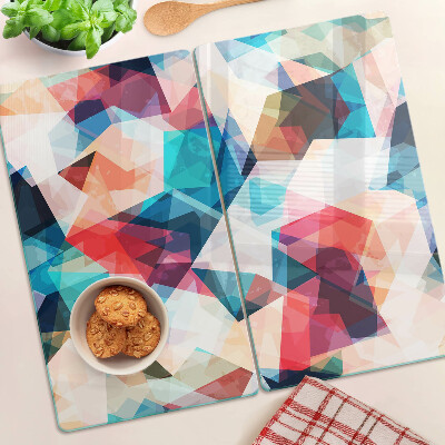 Szklana deska kuchenna Abstrakcyjne geometrie w pastelowych kolorach