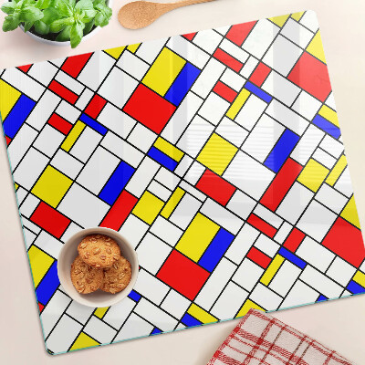 Szklana deska do krojenia Geometria w stylu Mondriana