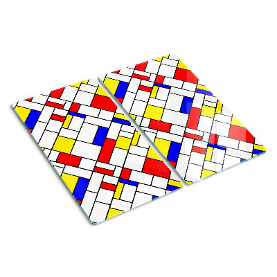 Szklana deska do krojenia Geometria w stylu Mondriana