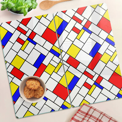 Szklana deska do krojenia Geometria w stylu Mondriana