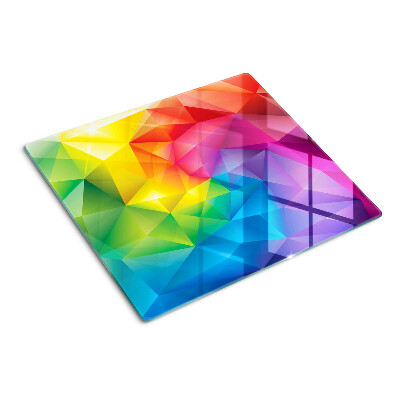 Szklana deska do krojenia Kolorowa geometria w odcieniach tęczy