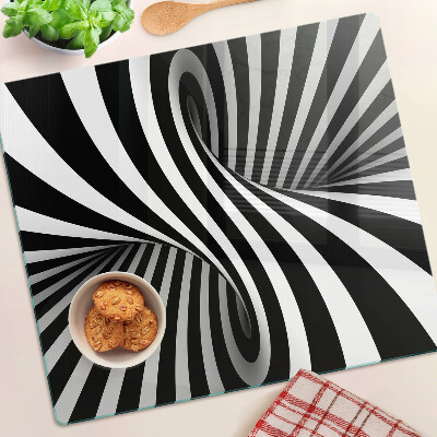 Szklana deska do krojenia Wzór spiralny w czerni i bieli