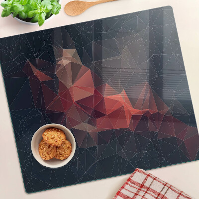Deska kuchenna szklana Abstrakcyjna geometria w odcieniach czerwieni