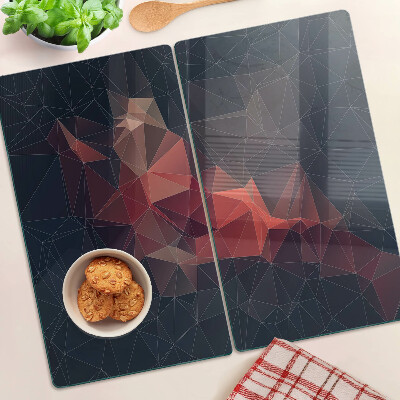 Deska kuchenna szklana Abstrakcyjna geometria w odcieniach czerwieni