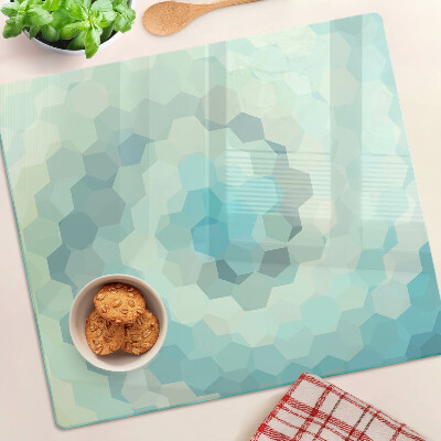 Szklana deska kuchenna Geometryczne kształty w odcieniach niebieskiego