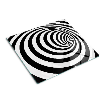 Deska kuchenna szklana Motyw spiralny w czerni i bieli