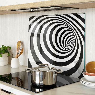 Deska kuchenna szklana Motyw spiralny w czerni i bieli