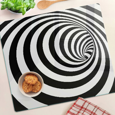 Deska kuchenna szklana Motyw spiralny w czerni i bieli