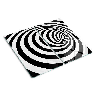 Deska kuchenna szklana Motyw spiralny w czerni i bieli