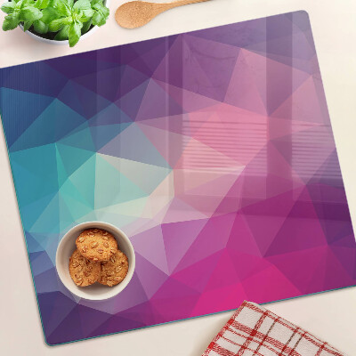 Deska kuchenna szklana Geometria w odcieniach różu i niebieskiego