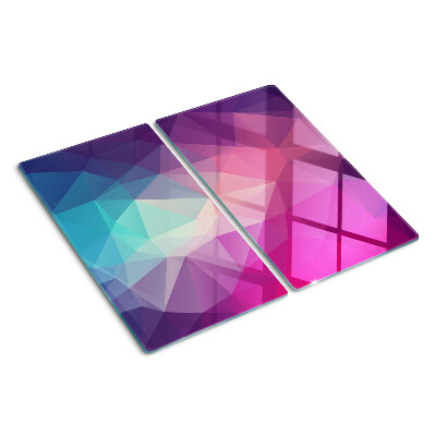 Deska kuchenna szklana Geometria w odcieniach różu i niebieskiego