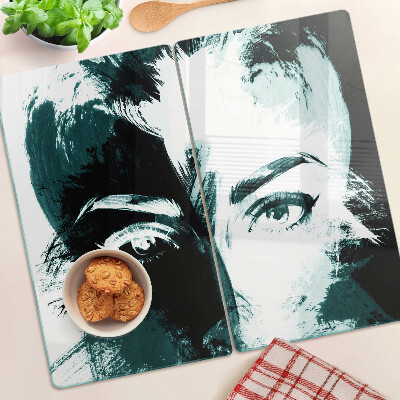 Szklana deska kuchenna Portret w stylu abstrakcyjnym