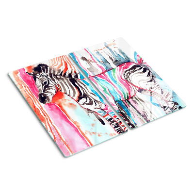 Deska kuchenna szklana Zebra w kolorowych paskach