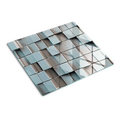 Szklana deska do krojenia Geometryczne kafelki w odcieniach niebieskiego