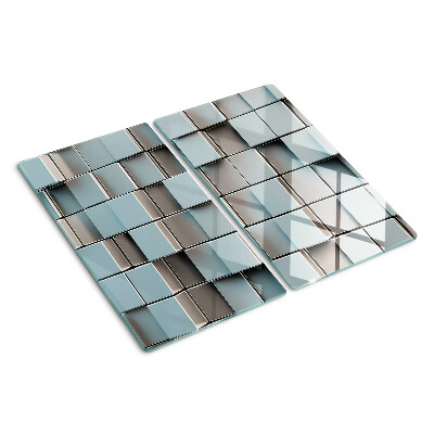Szklana deska do krojenia Geometryczne kafelki w odcieniach niebieskiego