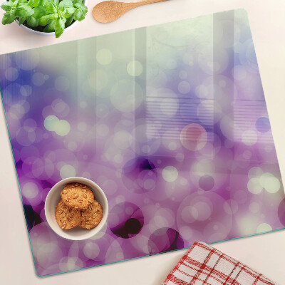 Szklana deska do krojenia Bokeh w odcieniach fioletu i różu