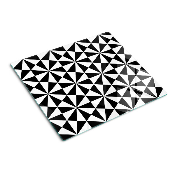 Szklana deska do krojenia Geometryczne trójkąty w czerni i bieli